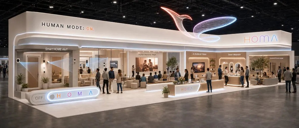 HOMA exhibition booth with Human Mode On