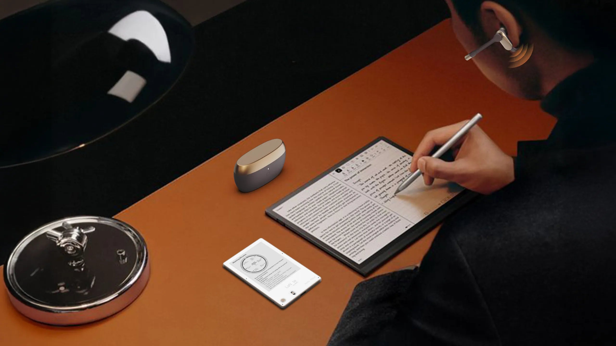 A meeting room running HOMA recording and display devices